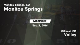Matchup: Manitou Springs vs. Valley  2016