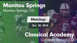 Matchup: Manitou Springs vs. Classical Academy  2016
