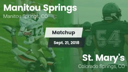 Matchup: Manitou Springs vs. St. Mary's  2018