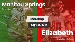 Matchup: Manitou Springs vs. Elizabeth  2018