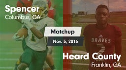 Matchup: Spencer vs. Heard County  2016