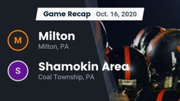 Recap: Milton  vs. Shamokin Area  2020