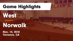 West  vs Norwalk  Game Highlights - Nov. 14, 2018
