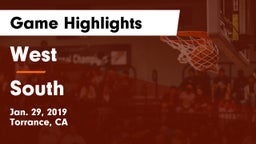 West  vs South Game Highlights - Jan. 29, 2019
