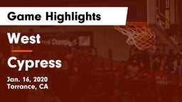 West  vs Cypress  Game Highlights - Jan. 16, 2020