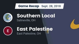 Recap: Southern Local  vs. East Palestine  2018
