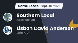 Recap: Southern Local  vs. Lisbon David Anderson  2021