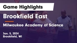 Brookfield East  vs Milwaukee Academy of Science  Game Highlights - Jan. 5, 2024