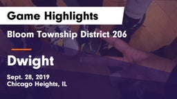 Bloom Township  District 206 vs Dwight Game Highlights - Sept. 28, 2019