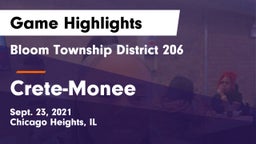 Bloom Township  District 206 vs Crete-Monee  Game Highlights - Sept. 23, 2021