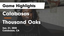Calabasas  vs Thousand Oaks  Game Highlights - Jan. 31, 2020