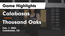 Calabasas  vs Thousand Oaks  Game Highlights - Feb. 1, 2022