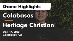 Calabasas  vs Heritage Christian   Game Highlights - Dec. 17, 2022