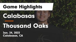 Calabasas  vs Thousand Oaks  Game Highlights - Jan. 24, 2023