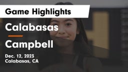 Calabasas  vs Campbell Game Highlights - Dec. 12, 2023