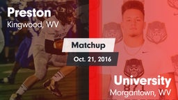 Matchup: Preston vs. University  2016