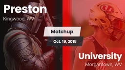 Matchup: Preston vs. University  2018