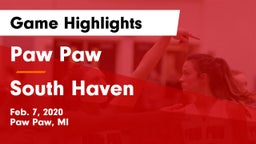 Paw Paw  vs South Haven  Game Highlights - Feb. 7, 2020