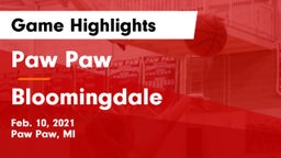 Paw Paw  vs Bloomingdale  Game Highlights - Feb. 10, 2021