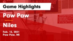 Paw Paw  vs Niles  Game Highlights - Feb. 13, 2021