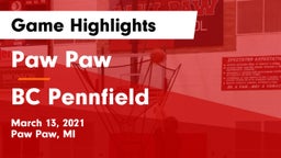 Paw Paw  vs BC Pennfield Game Highlights - March 13, 2021