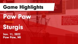 Paw Paw  vs Sturgis  Game Highlights - Jan. 11, 2022