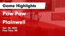 Paw Paw  vs Plainwell  Game Highlights - Jan. 28, 2022