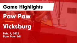 Paw Paw  vs Vicksburg  Game Highlights - Feb. 4, 2022