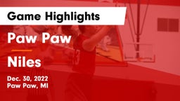 Paw Paw  vs Niles  Game Highlights - Dec. 30, 2022