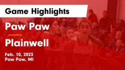 Paw Paw  vs Plainwell  Game Highlights - Feb. 10, 2023