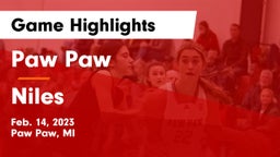 Paw Paw  vs Niles  Game Highlights - Feb. 14, 2023
