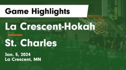 La Crescent-Hokah  vs St. Charles  Game Highlights - Jan. 5, 2024