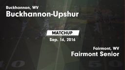 Matchup: Buckhannon-Upshur vs. Fairmont Senior 2016