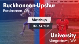 Matchup: Buckhannon-Upshur vs. University  2016