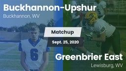 Matchup: Buckhannon-Upshur vs. Greenbrier East  2020