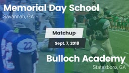 Matchup: Memorial Day vs. Bulloch Academy 2018