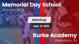 Matchup: Memorial Day vs. Burke Academy  2018