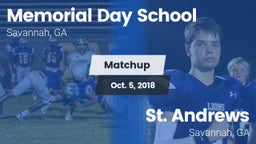 Matchup: Memorial Day vs. St. Andrews  2018