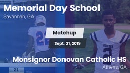 Matchup: Memorial Day vs. Monsignor Donovan Catholic HS 2019