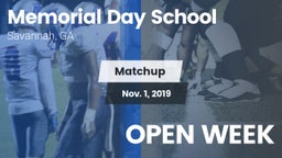 Matchup: Memorial Day vs. OPEN WEEK 2019