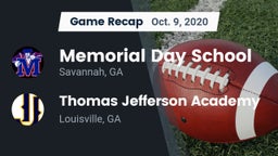 Recap: Memorial Day School vs. Thomas Jefferson Academy  2020