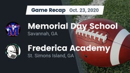Recap: Memorial Day School vs. Frederica Academy  2020