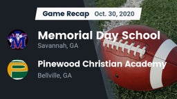 Recap: Memorial Day School vs. Pinewood Christian Academy 2020