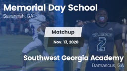 Matchup: Memorial Day vs. Southwest Georgia Academy  2020