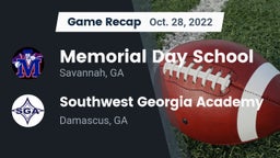 Recap: Memorial Day School vs. Southwest Georgia Academy  2022