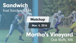 Matchup: Sandwich vs. Martha's Vineyard  2016
