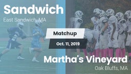 Matchup: Sandwich vs. Martha's Vineyard  2019