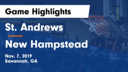 St. Andrews  vs New Hampstead  Game Highlights - Nov. 7, 2019