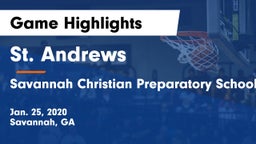 St. Andrews  vs Savannah Christian Preparatory School Game Highlights - Jan. 25, 2020