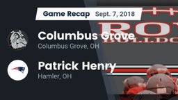 Recap: Columbus Grove  vs. Patrick Henry  2018